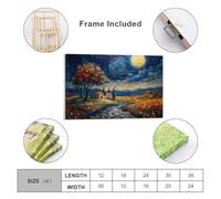 sinyumoney August Starry Night Wall Canvas for Living Room for Living Room Kitchen Home Decorations Modern Art Prints 12x18inch(30x45cm)