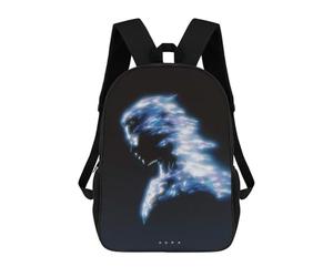 sinyumoney Aura Ethereal Blue Energy Portrait School Bags Work Laptop Backpack Rucksack Bag for Camping Outdoor Adventures And Daily Travel 17inch