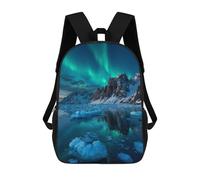 sinyumoney Aurora Borealis Iceberg Landscape Backpack School Daypacks Business Backpack Water Resistant Bookbag for Boys/Girls/Teenagers 17inch