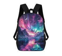 sinyumoney Aurora Borealis Mountain Children's Backpacks School Backpack 3D Printed for Kids Travel Rucksacks Book Bags Kids 17inch School Bag