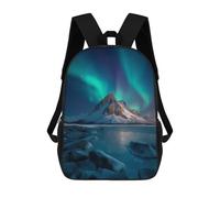 sinyumoney Aurora Borealis Mountain Landscape Casual Daypack Backpacks School Bag for Girls Boys High College Teens Knapsack Men Women Travel Laptop Rucksack College Bookbag 17inch