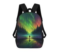 sinyumoney Aurora Borealis Reflection Backpack School Bag Large School Backpack for Boys - Perfect for Travel, Work And Daily Use 17inch