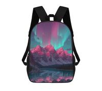 sinyumoney Aurora Borealis Reflection Lake School Backpack Fashion Stationery Backpack Waterproof Casual Daypacks for Men/Women 17inch