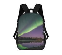 sinyumoney Aurora Borealis Reflection School Bag Bookbag 3D Printed Children's Backpacks for Kids Boy Girl Book Bags Kids School Bag Travel Rucksacks 17inch