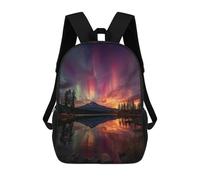 sinyumoney Aurora Borealis Reflections-3 Kids Backpacks,3D Personalized School Bookbags for Boys Girls Large Schoolbags Casual Daypack 17inch