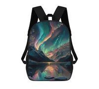 sinyumoney Aurora Borealis Reflections Backpack School Bag Lightweight Casual Daypack School Backpacks for Girl, Teen Girls 17inch