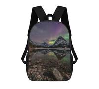 sinyumoney Aurora Borealis Reflections in Lake Rucksack Rucksack Casual Daypacks School Work Travel Bag for Men, Women & Teenage Boys 17inch