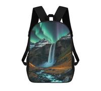 sinyumoney Aurora Borealis Waterfall Kids Backpack Fashion Fun Backpack Book Bag for Boys And Teenager 3D Printed School Bags for Boys 17inch