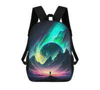 sinyumoney Aurora Explorer Landscape School Backpack Daypacks Business Backpack Water Resistant Bookbag for Men/Women 17inch