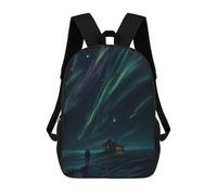 sinyumoney Aurora Gazing Children's Backpacks School 3D Printed Bag Bookbag for Kids Travel Rucksacks Boy Girl Book Bags Kids School Bag 17inch