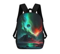 sinyumoney Aurora Icy Reflections Backpack 3D Printed Children's School Backpack for Kids High Capacity Travel Rucksacks Book Bags Kids School Bag Back Pack 17inch
