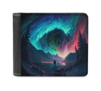 sinyumoney Aurora Mountain Reflections 3D Print Clutch Purse Coin Pocket ID Slots Note Section Soft Convenient Wallets Craftsmanship Gifts 11.7cm*9.5cm