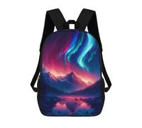 sinyumoney Aurora Mountain Reflections Children's School Backpack 3D Printed for Kids Travel Rucksacks Book Bags Kids School Bag 17inch