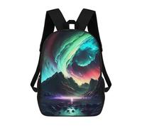 sinyumoney Aurora Reflection Space Backpack School Bag Water Resistant Computer Rucksack for Teenage Girls Boys Women Men 17inch