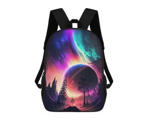 sinyumoney Aurora Sunset Mountain School Backpack Secondary Causal Travel High School Bags for Teenage Girls Boys Women Men 17inch