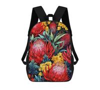 sinyumoney Australian Native Flowers Backpack with Pocket 3D Printed Backpacks, Travel Rucksacks Book Bags Kids School Bag 17inch