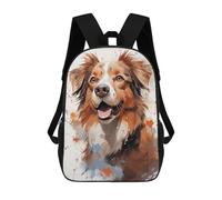 sinyumoney Australian Shepherd 2 Backpacks Kids School Backpack School Bag 3D Printed School Bag for Boys Elementary And Middle School Students 17inch