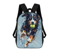 sinyumoney Australian Shepherd Ball Children's School Backpack 3D Printed for Kids Travel Rucksacks Book Bags Kids School Bag 17inch