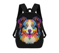 sinyumoney Australian Shepherd Dog 3D Printed Kids School Bag Rucksacks Children's School Fashion Casual Back Pack High Capacity Travel Book Bags Backpack for Kids 17inch