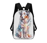 sinyumoney Australian Shepherd Dog Kids Backpack 17 Inch School Bag 3D Printed Cartoon School Backpacks for Boys And Teenager School Students