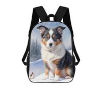sinyumoney Australian Shepherd Dog Painting School Bags Water Resistant Travel Backpack Computer Bag - Perfect for Travel, Work And Daily Use 17inch