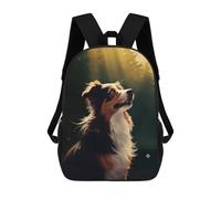 sinyumoney Australian Shepherd Rucksacks 3D Printed Children Backpacks Fashion Casual Daypack Cute Travel Bags Outdoor Casual Daypack for Boy And Girl 17inch