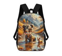 sinyumoney Autumn Adventure with Puppy 17 Inch Kids Backpack Fashion Fun Backpack Book Bag for Boys And Teenager 3D Printed for Boys