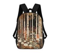 sinyumoney Autumn Birch Forest Scene Rucksacks 3D Printed Children 17inch Backpacks Fashion Casual Daypack Travel Bags Outdoor Casual Daypack for Boy And Girl