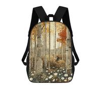 sinyumoney Autumn Birch Forest Walk School Backpack 3D Printed Children's 17inch Backpacks Bag Bookbag for Kids Boy Girl Book Bags Kids School Bag Travel Rucksacks