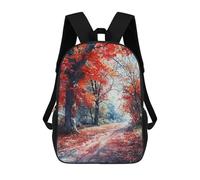 sinyumoney Autumn Blaze Path Rucksacks 3D Printed Children 17inch Backpacks Fashion Casual Daypack Travel Bags Outdoor Casual Daypack for Boy And Girl
