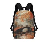 sinyumoney Autumn Bridge Backpack School Bag Large Water Resistant Laptop Backpack for School/Work/Travel 17inch