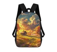 sinyumoney Autumn Cabin in Field-1 Backpack School Bag High Secondary School Bags Casual Backpack for Teenage Girls Boys Women Men 17inch