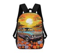 sinyumoney Autumn Car Journey Backpack School Bag Rucksack Casual Daypacks School Work Travel Bag for Teenage Girls Boys Women Men 17inch