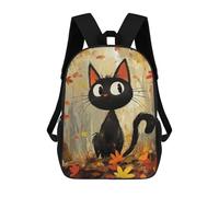 sinyumoney Autumn Cat Art Backpacks Kids Student Schoolbag,3D Printed Backpacks,Elementary And Middle School Students Backpacks for Boys Girls 17inch
