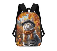 sinyumoney Autumn Cat in Hat School Backpack Fashion Stationery Backpack Waterproof Casual Daypacks for Teenage Girls Boys Women Men 17inch