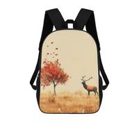 sinyumoney Autumn Deer And Tree Children's School Backpack 3D Printed for Kids Travel Rucksacks Book Bags Kids School Bag 17inch