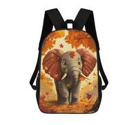 sinyumoney Autumn Elephant 3D Printed Children's School Backpack for Kids High Capacity Travel Rucksacks Book Bags Kids School Bag Back Pack 17inch