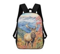 sinyumoney Autumn Forest Elk Scene School Bags School Secondary High School College Backpack Travel for Men, Women & Teenage Boys 17inch