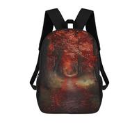 sinyumoney Autumn Forest Path School Backpack Lightweight Airport College Students Back Pack- Perfect for Travel, Work And Daily Use 17inch