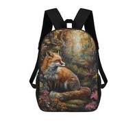 sinyumoney Autumn Fox in Forest-1 School Backpack 3D Printed Children's 17inch Backpacks Bag Bookbag for Kids Boy Girl Book Bags Kids School Bag Travel Rucksacks
