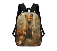 sinyumoney Autumn Fox in Forest-2 Children's Backpacks School Backpack 3D Printed for Kids Travel Rucksacks Book Bags Kids 17inch School Bag