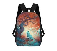 sinyumoney Autumn Fox in Forest-3 17inch School Bag 3D Printed Children's School Backpack Casual Fashion Travel Backpacks for Kids School Students