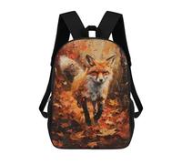 sinyumoney Autumn Fox Painting Artwork Backpack 3D Print Kids Bag Elementary Students Daypack Lightweight School Bag for Children Girls Boys Nursery Lunch Pack 17inch