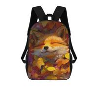 sinyumoney Autumn Fox Portrait-1 Children's Backpacks School Backpack 3D Printed for Kids Travel Rucksacks Book Bags Kids 17inch School Bag