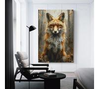 sinyumoney Autumn Fox Portrait-5 Canvas Painting Wall Art For Home Modern Decoration Large Abstract Canvas Wall Art 12x18inch(30x45cm)