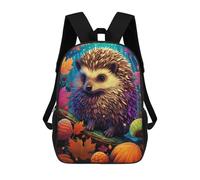 sinyumoney Autumn Hedgehog Fantasy 3D Printed School Bag Children's School Backpack Schoolbags Travel Backpacks Casual Fashion Bag for Kids School Students 17inch