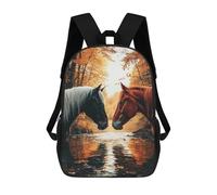 sinyumoney Autumn Horse Reflections Rucksack Rucksack Casual Daypacks School Work Travel Bag for Men, Women & Teenage Boys 17inch