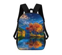 sinyumoney Autumn Lake Reflections Backpacks Kids Student Schoolbag 3D Printed Backpacks Elementary And Middle School Students Backpacks for Boys Girls 17inch