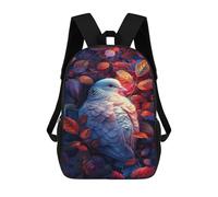 sinyumoney Autumn Leaf Pigeon Artwork Children's Backpacks School Backpack 3D Printed for Kids Travel Rucksacks Book Bags Kids 17inch School Bag