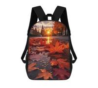 sinyumoney Autumn Leaves in Puddle School Backpack Water Resistant Travel Backpack Computer Bag for School/Work/Travel 17inch